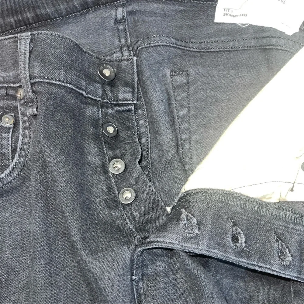 Rag & Bone Standard Issue Fit 1 Skinny Leg Black Jeans Sz 36